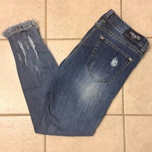 Grace in LA Easy Fit Distressed Skinny Jeans Women's Size 30 Heavily Frayed